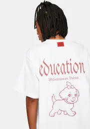 [Pressure Clothes] White Education Graphic Tee