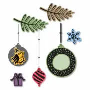 Sizzix Framelits Die Set 10PK w/Stamps - Hanging Ornaments #2 by Jordan Caderao