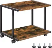 under Desk Printer Stand, 2-Tier Industrial Printer Cart with Storage Shelf, Mob