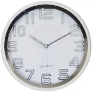 (D) Silver Round Wall Clock Classic Decor for Home Or Office 12''