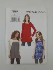 Vogue Sewing Pattern 9225 V9225 Misses Semi-fitted Tops 3 styles Size 14-22 NEW