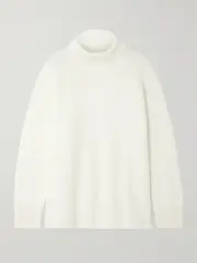 [LISA YANG] LISA YANG - Teresa Brushed Organic Cashmere Turtleneck Sweater - Cream - 2 2 Cream
