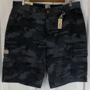 Red Head Brand Co. (Mens Size 34”x10”) Flex-Fit Black/Gray Camo Cargo Shorts