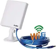 KuWFi Long Range Outdoor WiFi Network Adapter, High Gain 14dBi Antenna 5M Cable Wireless USB Adapter Stable Signal from Outdoor