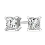 0.5 CT. T.W. Certified Princess-Cut Diamond Solitaire Stud Earrings in 18K White Gold (I/VS2)