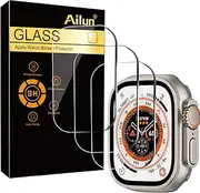 Ailun for Apple Watch Ultra 2/Ultra Screen Protector [49mm], Tempered Glass Film, Anti-Scratch, High Definition, Touch Sensitive[3 Pack][Clear]