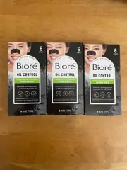 3 Biore Oil Control Charcoal Deep Cleaning Pore Strips 6ct Nose Strips