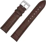 [g24] 19mm Genuine Leather Watch Band Strap Fits PRC200 , Quickster Chronograph, PRC200 Brown Silver Buckle-19