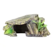 Fish Tank Habitat Reptile Hides Turtle Sunbed Cave Decoration Accessory Resin