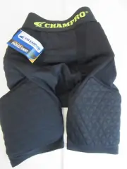 Champro Sports Tri-Flex Padded Football Shorts mens M Dri-Gear Black NWT