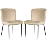 Adela Velvet Dining Chair (Set of 2) - Oatmeal