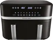 [Russell Hobbs] Satisfry 9L Dual Basket Air Fryer, RHAF2768SIL, Dual Baskets, Sync & Match Functions, Digital Touch Screen, 9 Pre-Set Functions, Silver