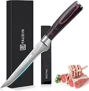 PAUDIN Boning Knife Super Sharp Fillet Knife 6 Inch German High Carbon Stainless Steel Flexible Kitchen Knife for Meat Fish Poultry Chicken with Ergonomic Handle