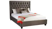 Helios custom upholstered bed frame with choice of standard base