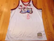MITCHELL & NESS NBA PHILADELPHIA 76ERS ALLEN IVERSON SILVER SWINGMAN JERSEY 2XL