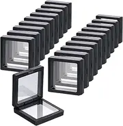 10Pcs 3D Floating Frames Display Holder Stands,Transparent Coin Display Stands,3D Floating Jewelry Frame,Challenge Coin Holder for Jewelry Antique Specimens (Black 2.75Inch)