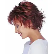 Synthetic Wig Wavy Pixie Cut Wig Short Wine Red Synthetic Hair Women's Party Fashion Burgundy Wigs