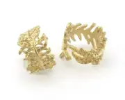 Leaves Ring Adjustable Bezel Raw brass 16.5mm 6US inner size - Adjustable 3865