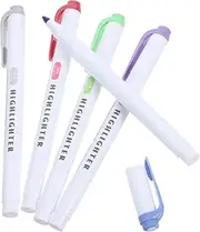 jojofuny 5pcs Dual Tip Colored Markers Vibrant Fluorescent Highlighters for Journaling Hand Lettering Office Supplies Multi Colored Paint Marker with Fine Brush Tips