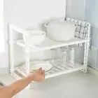 Bathroom Under-sink Storage Solution Adjustable Height Cabinet Shelf 2-tier Rack