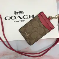 在飛比找蝦皮商城精選優惠-咩兒美國代購💕Coach 桃紅色 經典logo 證件套