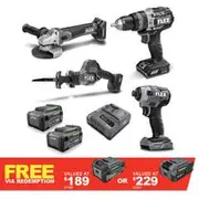 FLEX 24V Brushless 4 Piece 2 x 5.0AH Combo Kit FXMA407-2C