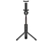 Creative Mobile Phone with Tripod Selfie Wireless Bluetooth Mobile Phone Selfie Stick Folding Bracket with Wireless Remote Control-Black