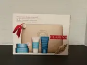 NEW 4 piece Clarins Hydra-Essentiel Collection -Hydra-Essential, Fresh Scrub