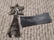 Rachel Zoe Silver Metallic Glass Christmas Tree Topper Star NWT