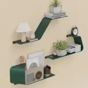 Floating Shelves, Wall Shelf, Set of 3 Wall Mounted Metal Shelves with Unique De
