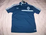 Adidas ClimaLite Men's Vancouver Whitecaps Soccer MLS Polo Shirt NWT Small