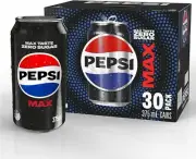 Pepsi Max Cola Soft Drink, 30 x 375ml Free Shipping AU