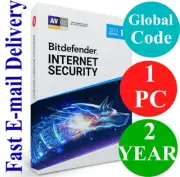 Bitdefender Internet Security 1 PC / 2 Year (Unique Global Key Code) 2021