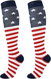 [Junely] Compression Socks for Women 15-20 mmhg Knee High for Support Circulation Nurse Pregnancy Sports Running Travel Flight