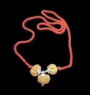 [Vishaka Arts] Rudraksha Combination for Doctors 4,9,12 Mukhi Nepal in Silver Pendant IGL Lab Certified Original Genuine Beads (Small)