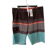 Nonwe Men's Board Shorts Swim Surf Trunks Size 36 Lined Multi-color Striped