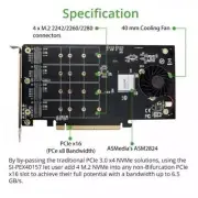 IO Crest SI-PEX40157 QUAD M.2 NVMe Ports to PCIe 3.0 x16 Interface x8 Bandwid...