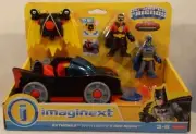 DC Imaginext Batmobile With Working Headlights Disc Launcher Red Robin & Batman