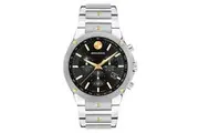 Movado Stainless Steel & Yellow Pvd Black Dial Chronograph Men's Swiss Made Watch - 607972