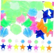 POPETPOP 72pcs Plastic Bike Wheel Beads Easy Snap Decorations for Spokes Includes Five Point Stars Glow The Dark Balls Fun Bike Accessories