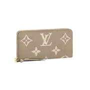 Louis Vuitton Zippy Wallet Bicolor Monogram Empreinte Tourterelle Grey Cream