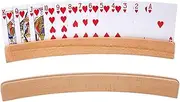Playing Card Holder | Curved Hands- Wooden Storage Stand - 2 Piece Poker Stand Organizer Holder Tray Card Game Accessories for Poker, Canasta,