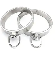 BDSM Snap Fastener Simple Collar, Stainless Steel Metal Sex Collar Erotic Bondage SM Collars O-Ring Restraint Game Collar Sex Toys for Couples(13.5cm)