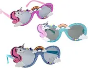 [Gatuida] 3pcs Party Glasses Funny Rave Dress Unicorn Cosplay Glasses Shaped Light Eyeglasses UV Cute Party Supply Color