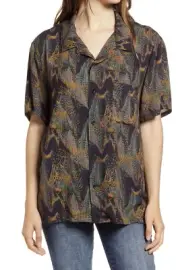 BP Women's Colorful Be Proud Camp Button Down Shirt Unisex Nordstrom Sz S NEW