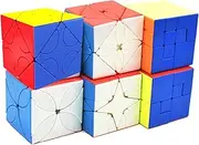 Yealvin Speed Cube Set - Stickerless Puzzle Bundle of Polaris, Maple Leaf, Double Twisty Skewb, Lucky Clover, Puppet V1 and V2 - 6Pcs