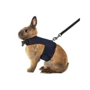 Rabbit Harness and Leashet - Adjustable Escape-Proof Training and S Black