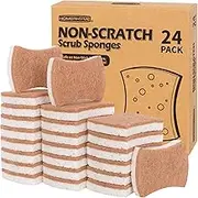 HOMERHYME 24 Pack Non-Scratch Eco-Friendly Dual-Sided Dish Sponge, Kitchen Cellulose Sponge, Biodegradable Odor-Less, Household Cleaning