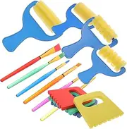 WHAMVOX 1 Set Drawing Scraper and Paint Brush Sponge Brushes Scrapers Creative Art Tools for Kindergarten Hands Skills Development