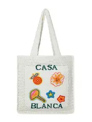 [Casablanca] Casablanca-Casablanca Tote In Cotone Bianco-Donna OS